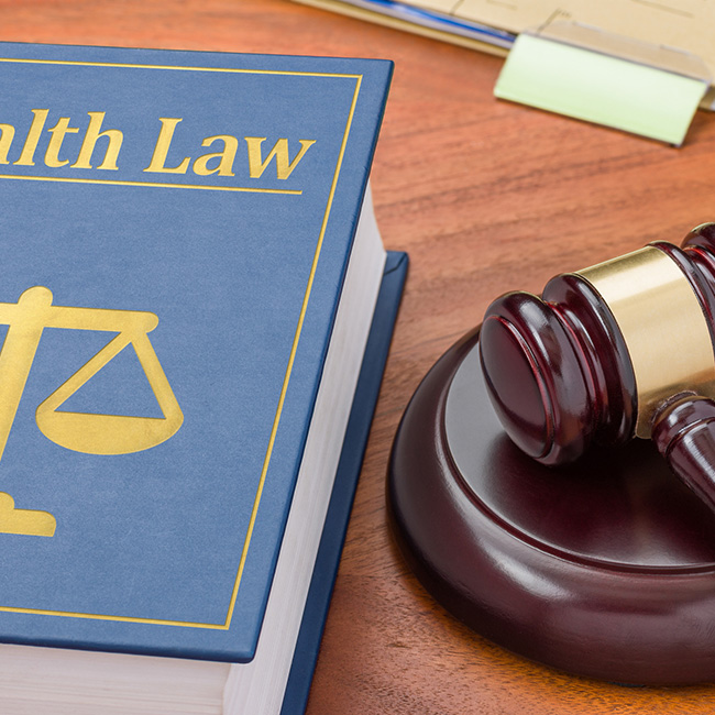 Law book with a gavel