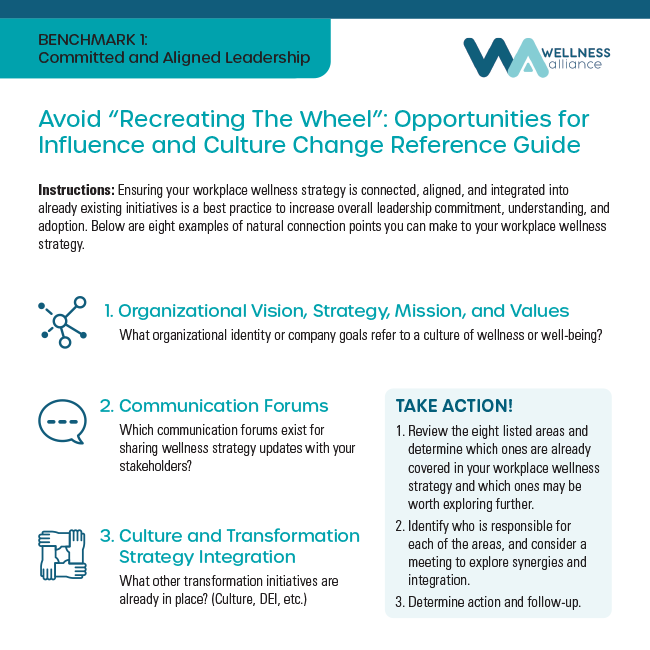 Avoid “Recreating the Wheel”: Opportunities for Influence and Culture Change Reference Guide