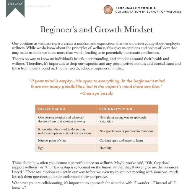 Beginner's and Growth Mindset