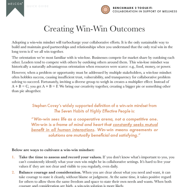 Creating Win-Win Outcomes