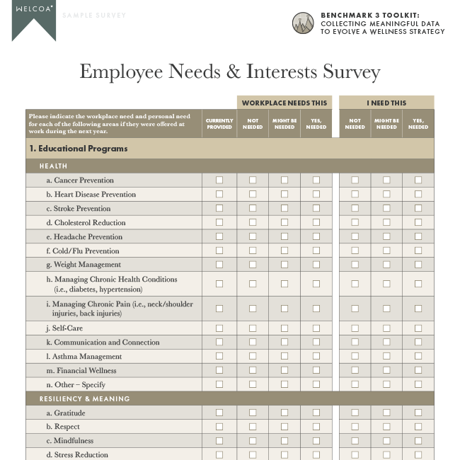 Employee Needs & Interests Survey