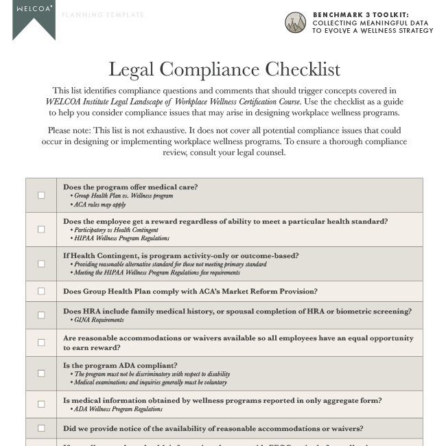 Legal Compliance Checklist