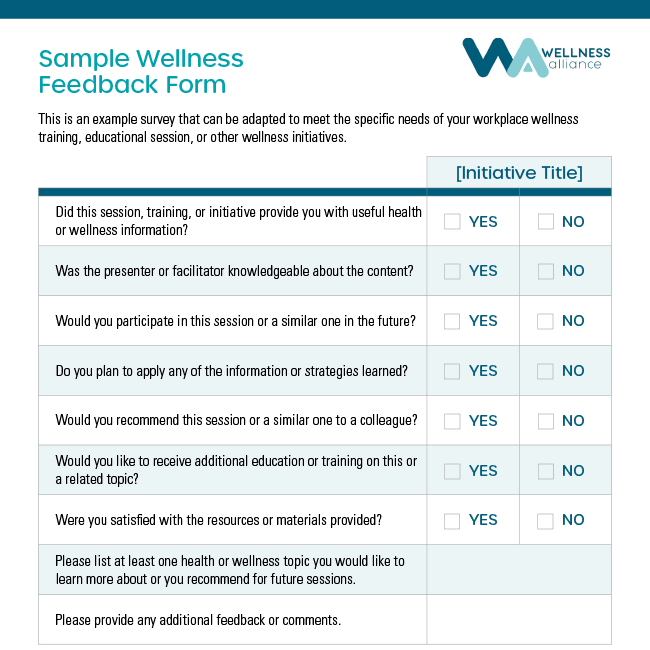 Participation Feedback Sample Form