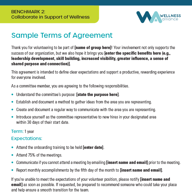 Sample Terms of Agreement
