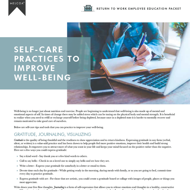 Self-Care Practices to Improve Well-Being