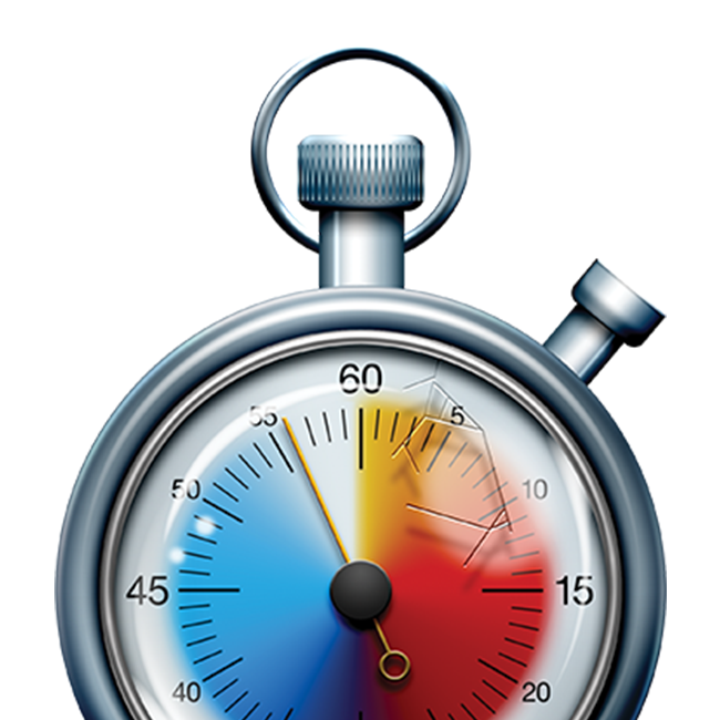 A stopwatch with a cracked face