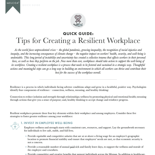 Tips for Creating a Resilient Workplace