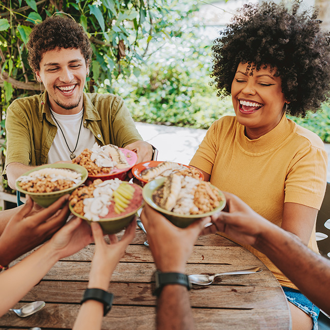 People enjoying food together