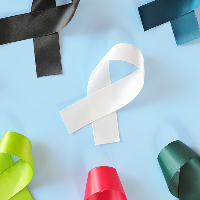 Various colored support ribbons