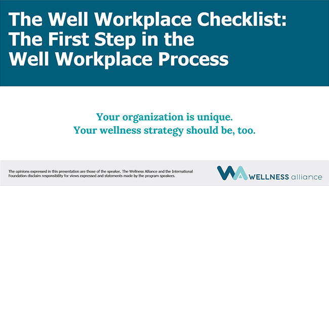 What is the Well Workplace Checklist?